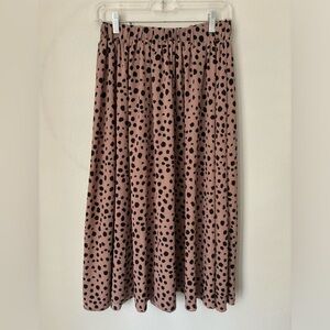 Shein Light Brown Animal Print Midi Skirt Size L